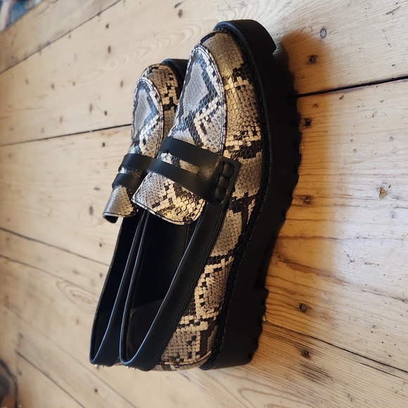 Sam Edelman Circus Desmond snake chunky platform penny loafers Sz 6 - Picture 4 of 5